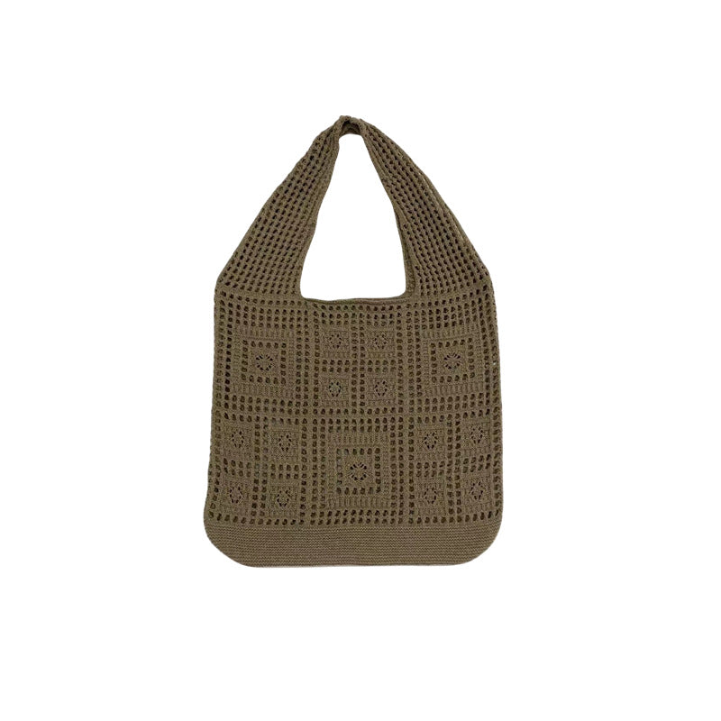 All-Matching Solid Color Knitted Shoulder Bag - Minihomy