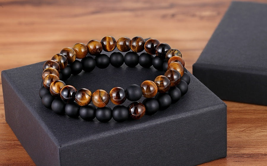 A Set Of Couple Bracelets Natural Stone Yoga Beaded Bracelets - Minihomy