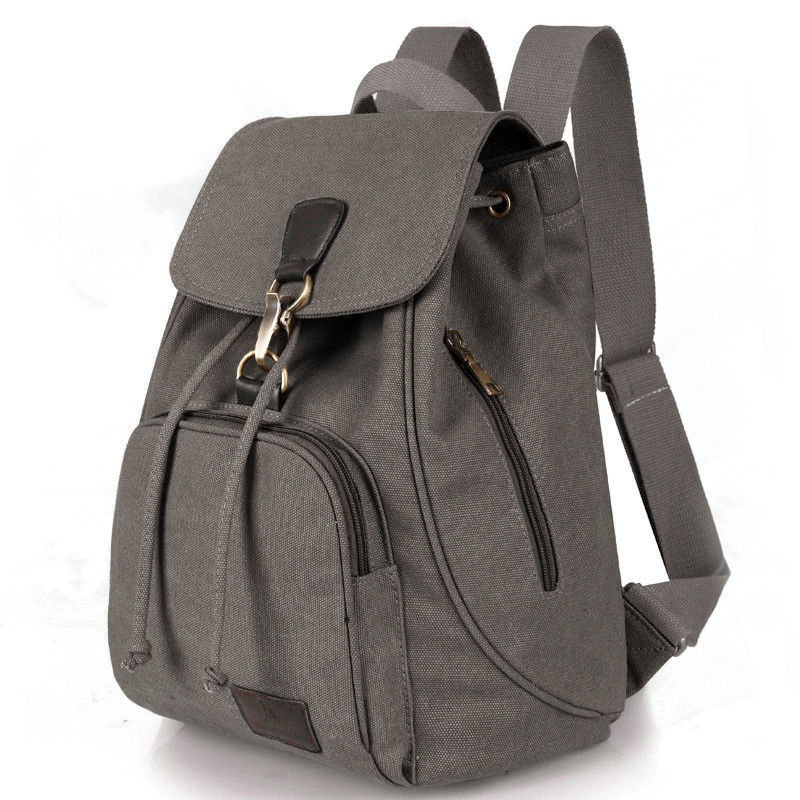 Women's Vintage Canvas Backpack - School Bag for Students