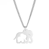 Sweater Chains Cartoon Animal Cut Elephant Mother Hollow Out Baby Elephant Necklace