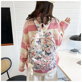 Butterfly Pattern Korean High School Student Backpack Women Without Pendant - Minihomy