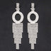 925 Silver Needle Ornaments Rhinestone Letter B Earrings Banquet Tassel Ear - Minihomy