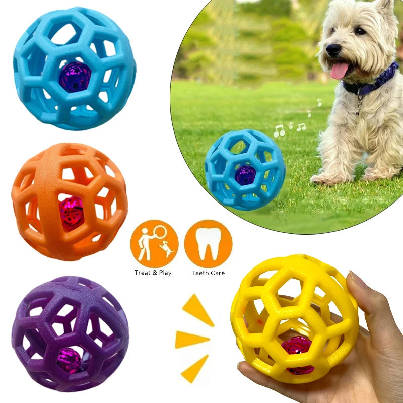 Interactive Dog Chew Ball Toy - TPR Rubber Teeth Cleaning for Small & Large Dogs - Outdoor Play & Training