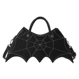 Halloween Spider Web Shape Shoulder Bags Personality Batgirl Messenger Crossbody Bag - Minihomy