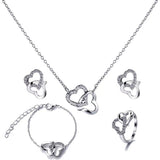 Butterfly Jewelry Set for Women - 5 Piece Necklace, Earrings, Ring, Bracelet