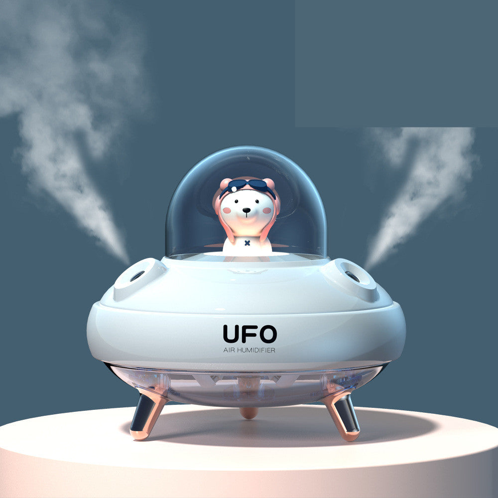 Dual Nozzles Wireless Air Humidifier - UFO Cartoon Bear Water Diffuser - Minihomy