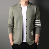 Men's Long-sleeved V-neck Slim-fit Cardigan Spring And Autumn Casual Jacket