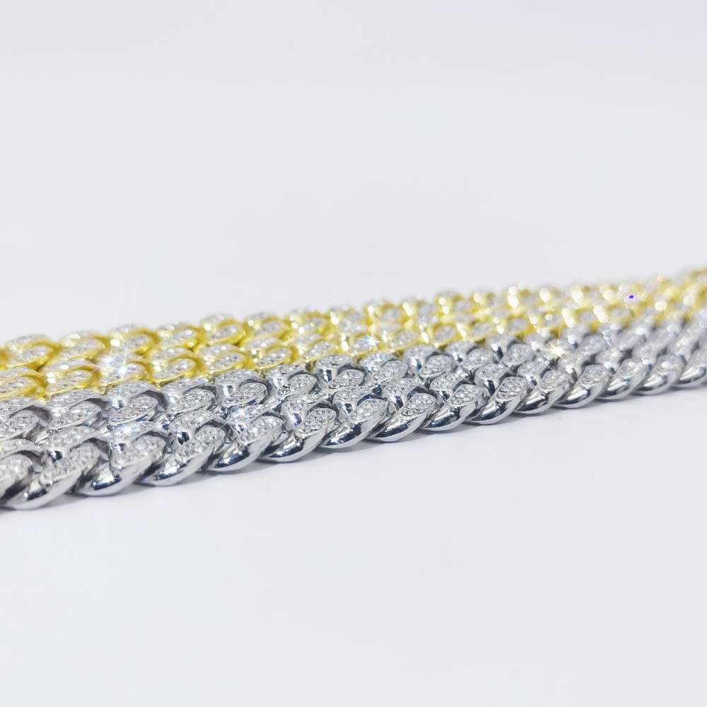 Flat Cuban Link Chain Diamond Bracelet - Minihomy