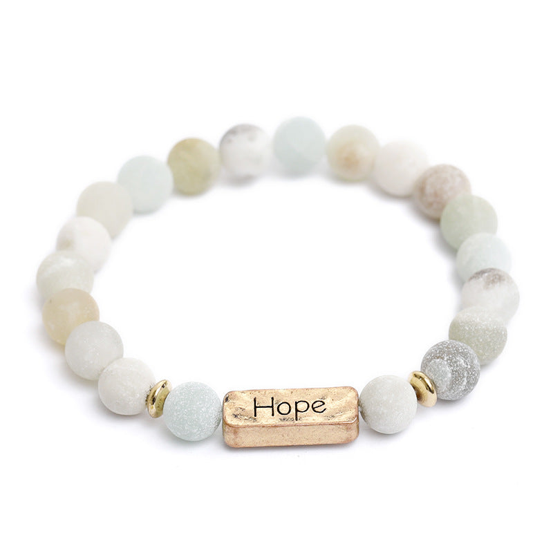 Natural Stone Engraved Hope Bracelet - Minihomy