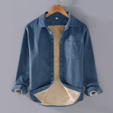 Men's Square Collar Cotton Corduroy Padded Shirt