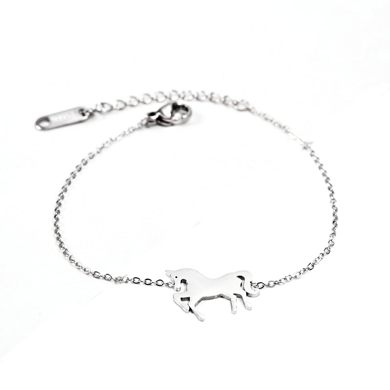 Gold Stainless Steel Unicorn Horse Charm Bracelet For Women - Minihomy