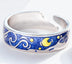 Fashionable And Elegant Sea Blue Starry Sky Couple Ring - Minihomy