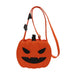 Halloween Bags Funny Pumpkin Cartoon Shoulder Crossbody Bag With Bat - Minihomy