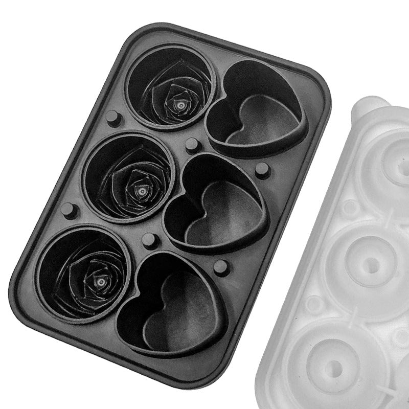 Rose Heart Combination Ice Lattice Food Grade Silicone