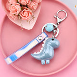 Cute Little Dinosaur Car Keychain Pendant Creative Colorful Cord Keychain