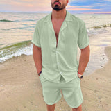 Loose Shirt Casual Men's Shorts Short Sleeve Suit - Hong Kong Style - Fashion-forward Men