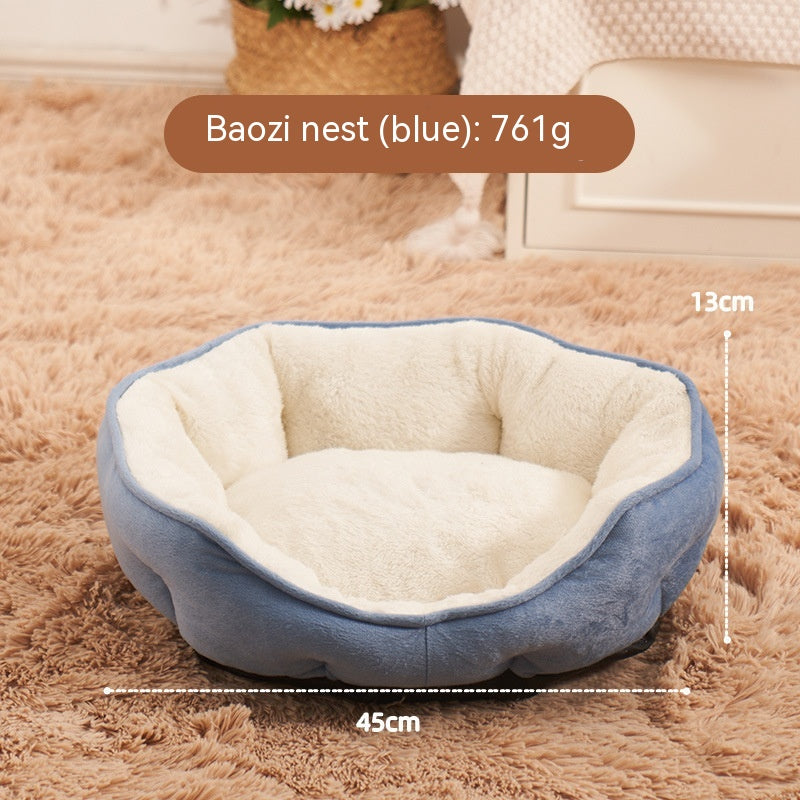 Pet Short Plush Shell Dumpling Nest Fleece Warm - Minihomy