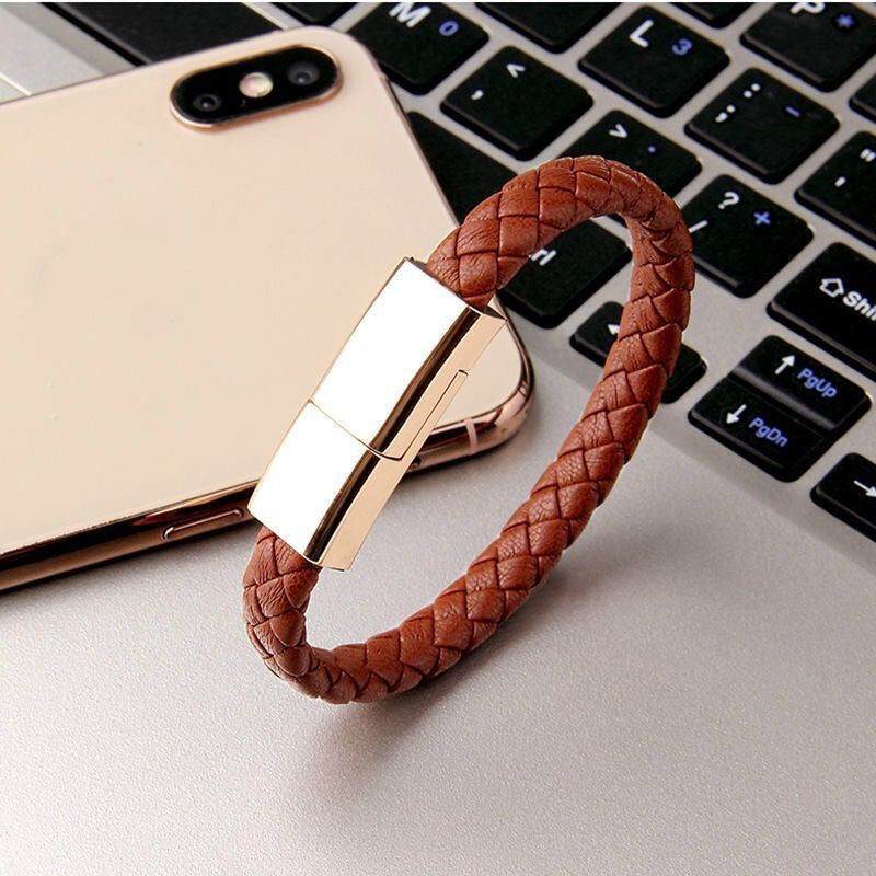 Bracelet Charger USB Charging Cable - Wearable Data Cable for iPhone 14, 13 Max, and Android Devices