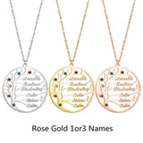 Personalized Stainless Steel Golden Tree of Life Custom Name Necklace - Minihomy