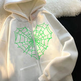 Hoodie Printed  Jacket Fleece Zip Sweatshirt