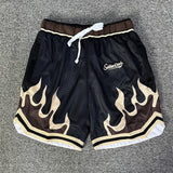 Flame Double Layer Mesh Style For Sports Shorts Men