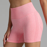 High Waist Yoga Shorts for Women - Seamless, Solid Color, Hip-Lifting Fitness Pants