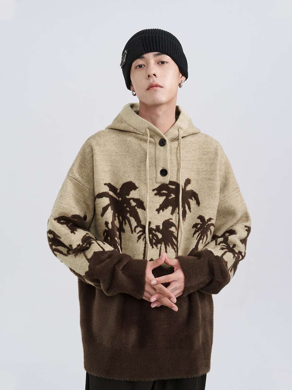 Coconut Hooded Sweater Loose Design - Minihomy