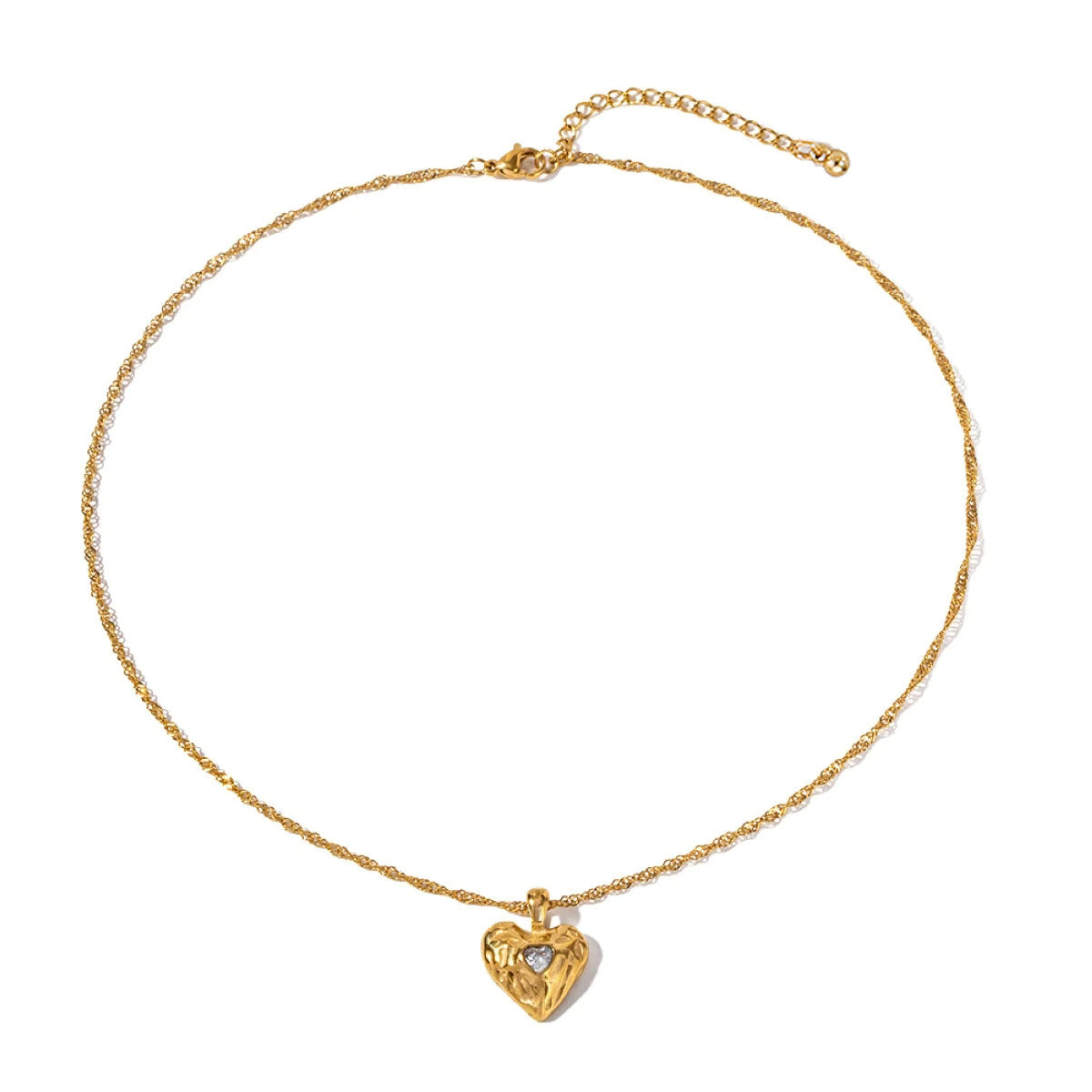 Alloy Heart-shaped Necklace With Diamond: Fashion INS Style Love Necklace