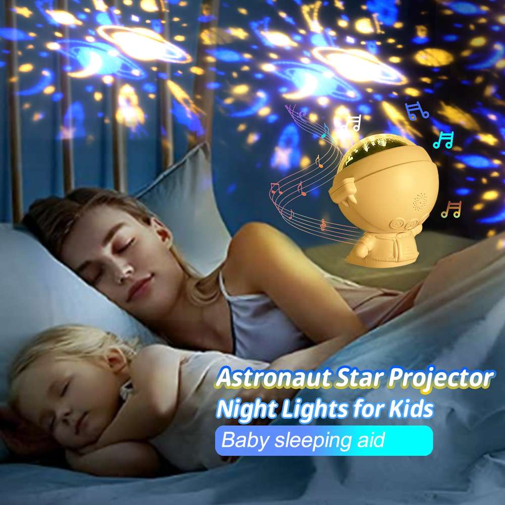 Galaxy Star Projector Starry Sky Night Light Astronaut Lamp Room Decr Gift Child Kids Baby Christmas Spaceman Projection - Minihomy