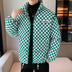 Down Cotton-padded Clothes Chessboard Stand Collar Men Thick Warm Jacket - Minihomy