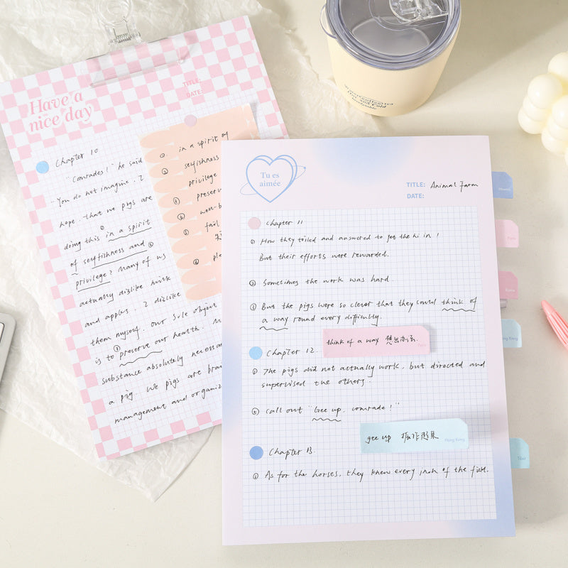 Sheets Kawaii Grid Memo Paper Note Pads