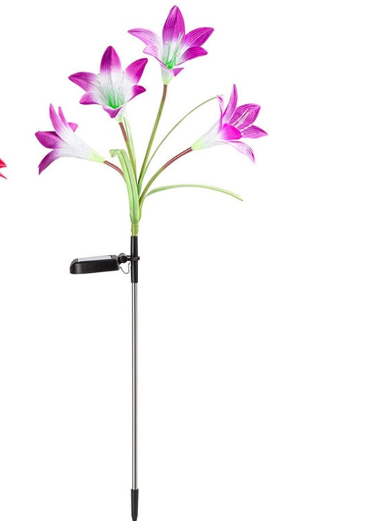 Solar Lily Flower Lights - LED Garden Lights, Waterproof Lawn & Landscape Decor