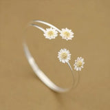 S925 Sterling Silver sweet temperament double Daisy Bracelet