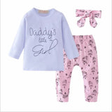 Baby Girl Clothes Set - Daddy's Little Girl T-Shirt & Cartoon Pants Outfit - Minihomy