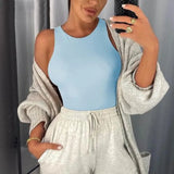 Sleeveless Bodysuit Women Off-Shoulder Top