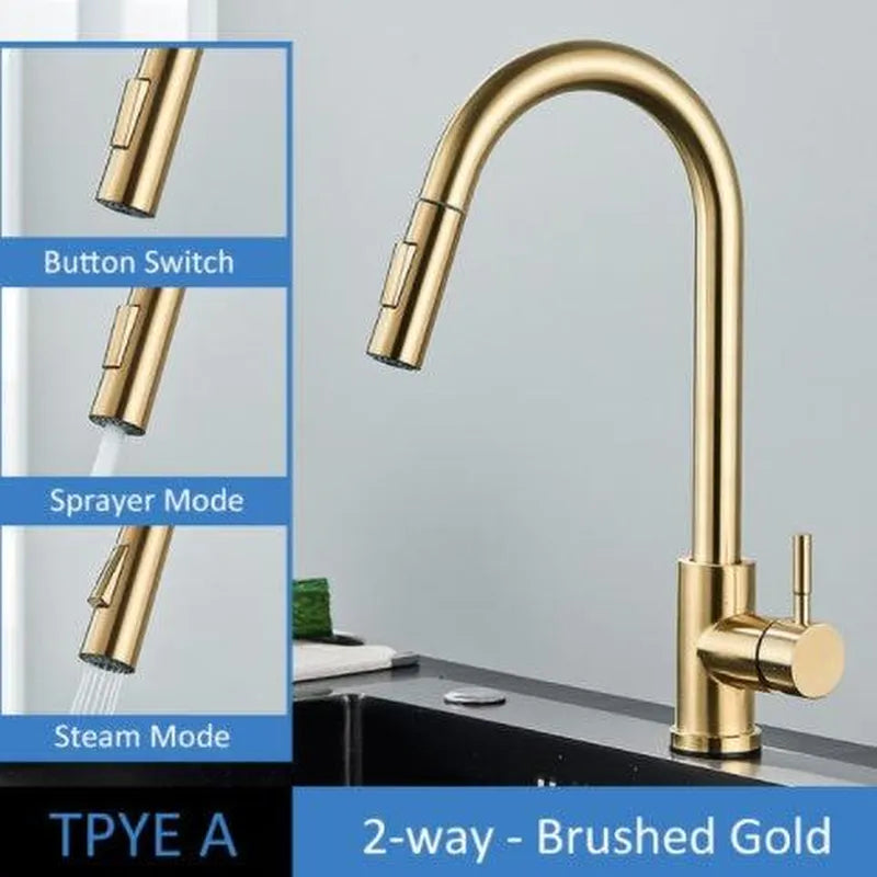 304 Stainless Steel Kitchen Pull-out Faucet