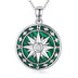 Compass Necklace for Women Sterling Silver Malachite Abalone Shell Pendant Jewelry Graduation Gift for Men Teens - Minihomy