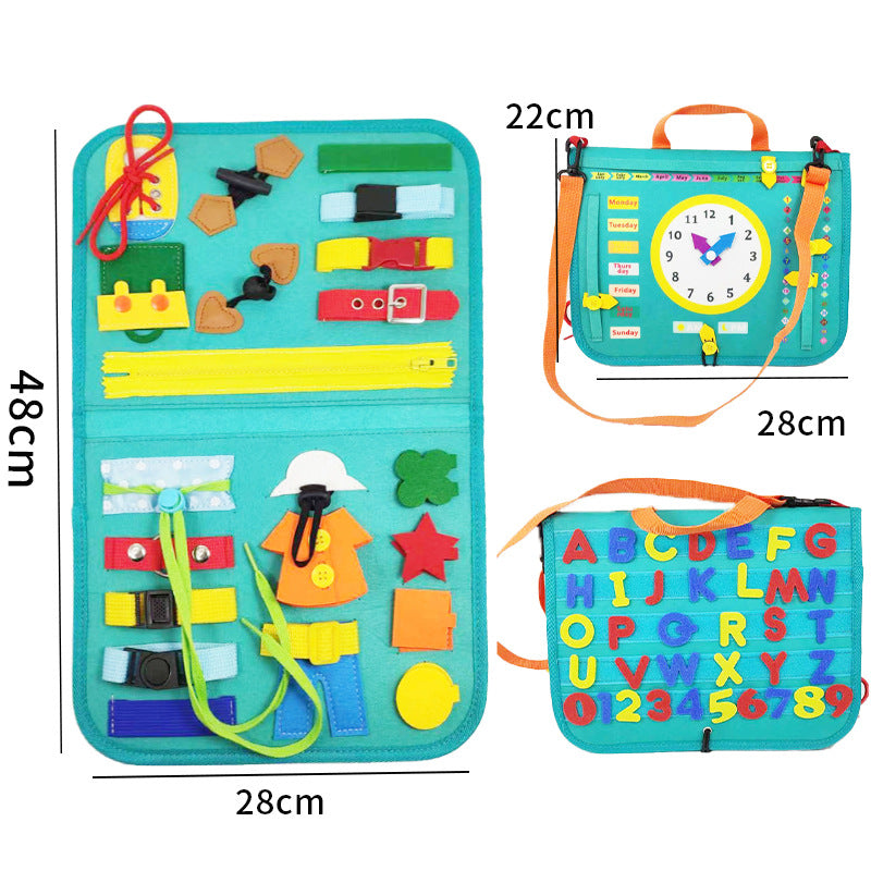 Children's Busy Board Dressing And Buttoning Learning Baby Early Education Learning Toy - Minihomy