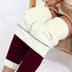 Plush Padded Plain Lamb Velvet Leggings - Minihomy