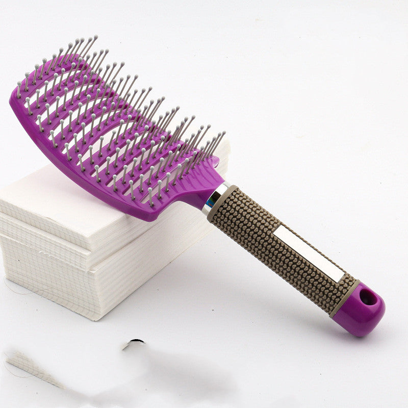 Large Curved Comb Hairbrush Boar Bristles Massage Comb Curly Hair Multifunctional Hair Brush