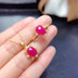 Crystal Natural Burmese Ruby Set Ring Pendant Crystal - Minihomy