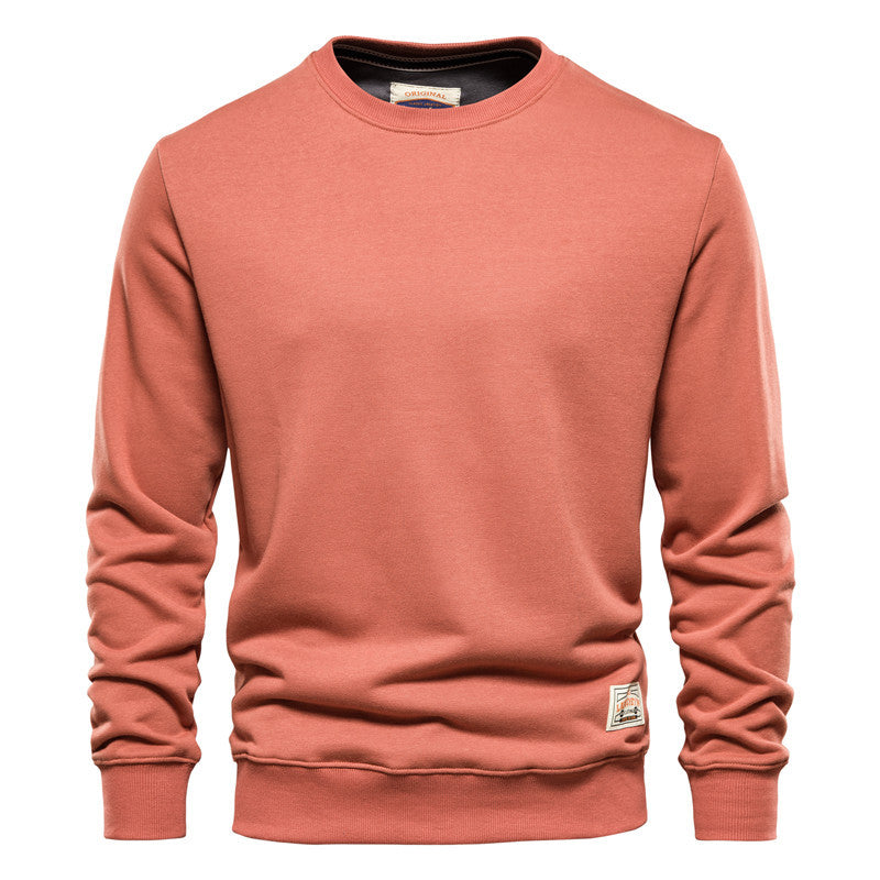 Men's Loose Round Neck Men's Sweater Solid Color Casual