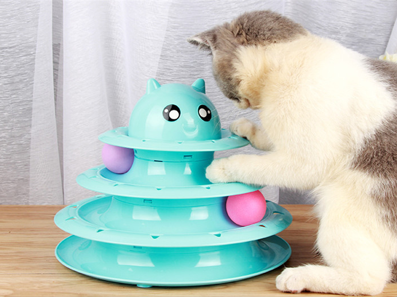 Cat toy turntable ball three-layer cat tower - Minihomy