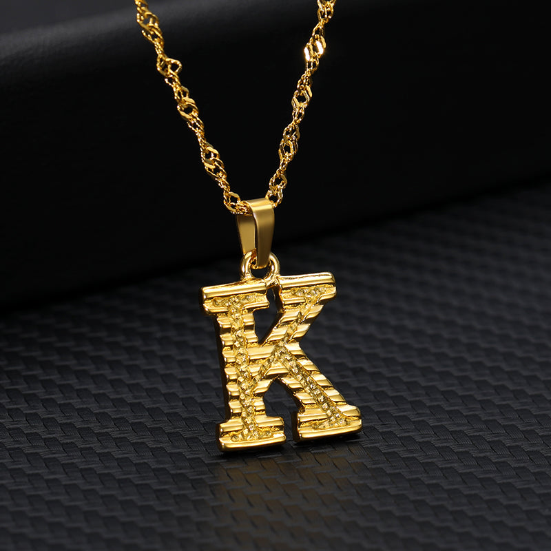 26 letters gold-plated pendant necklace - Minihomy