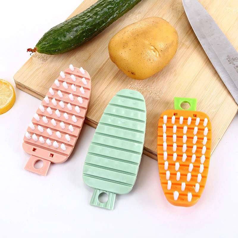 Multifunction Vegetable Fruit Cleaning Brush Flexible Potato Carrot Cucumber Cleaning Brush - Minihomy