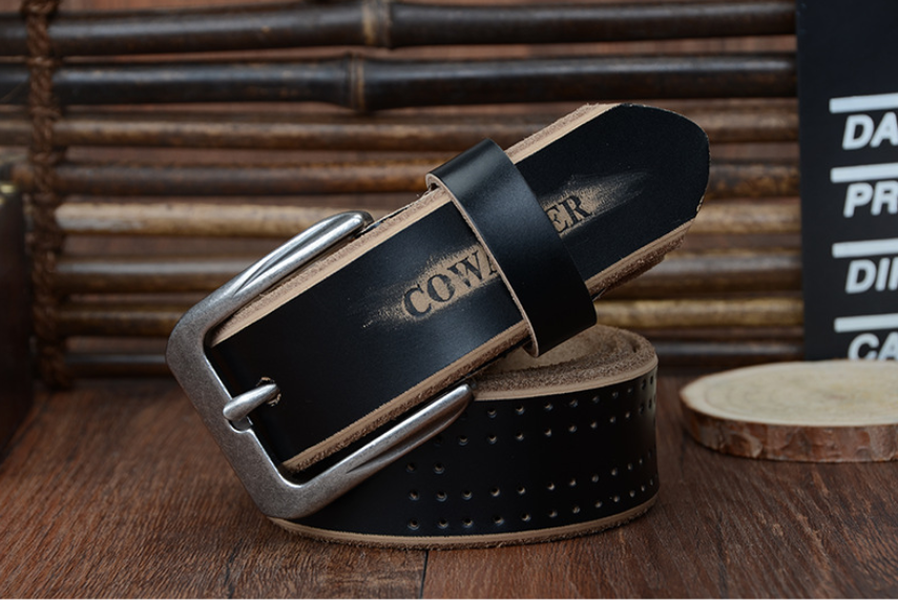 Men's Genuine Leather Belt - Casual Dress Belt for Jeans & Pants - Minihomy