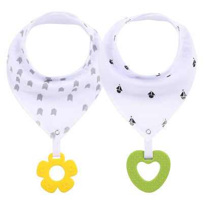 Baby Teether Triangle Baby Bandana Drool Bibs and Teeth Toys - Minihomy