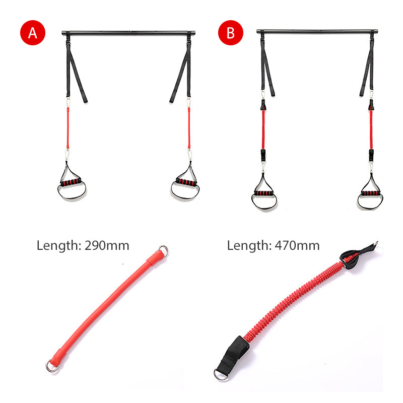 Body Workout Trainer Bar with Resistance Bands Rubber Buckles - Minihomy