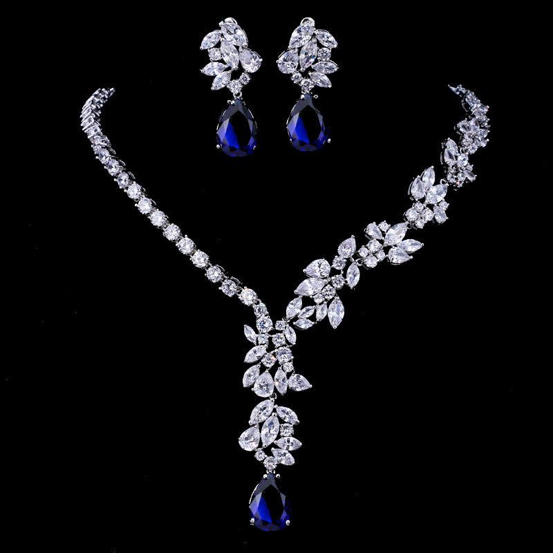 Water drop zircon bridal suit