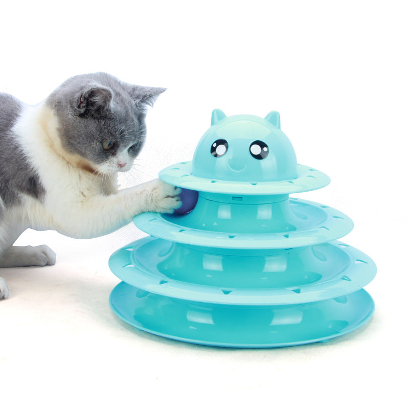 Cat toy turntable ball three-layer cat tower